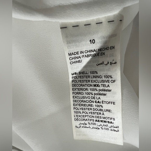 White House Black Market White Blouse with Black Accents - Picture 5 of 6